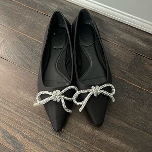 Zara embellished bow ballet flats